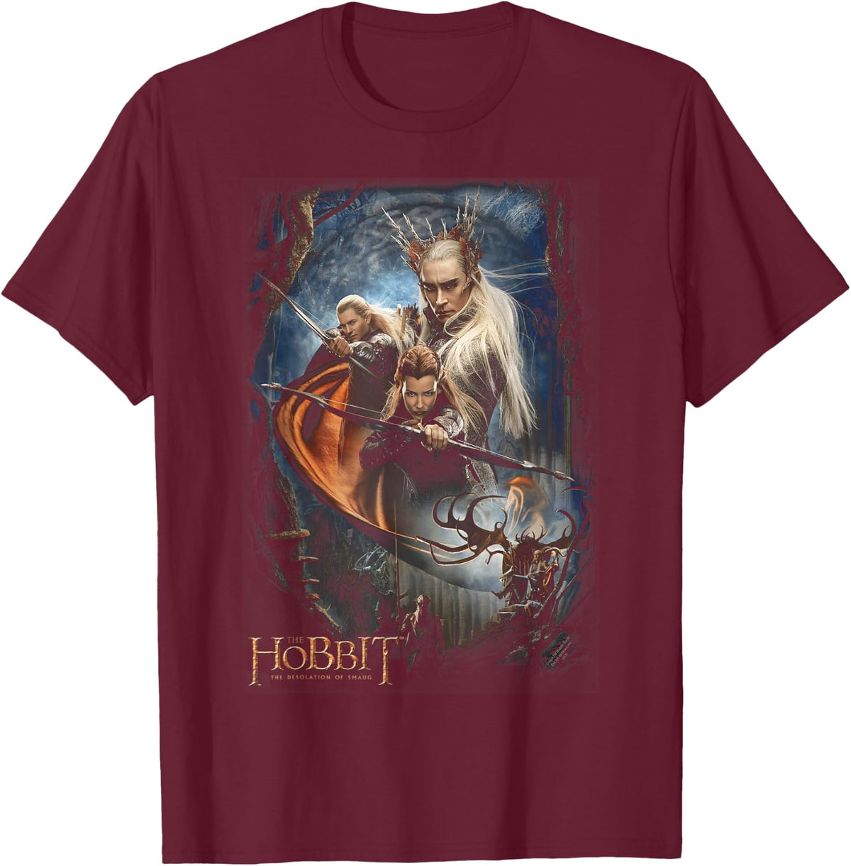 The Hobbit Thranduil's Realm T-Shirt - T-Shirt | Maroon