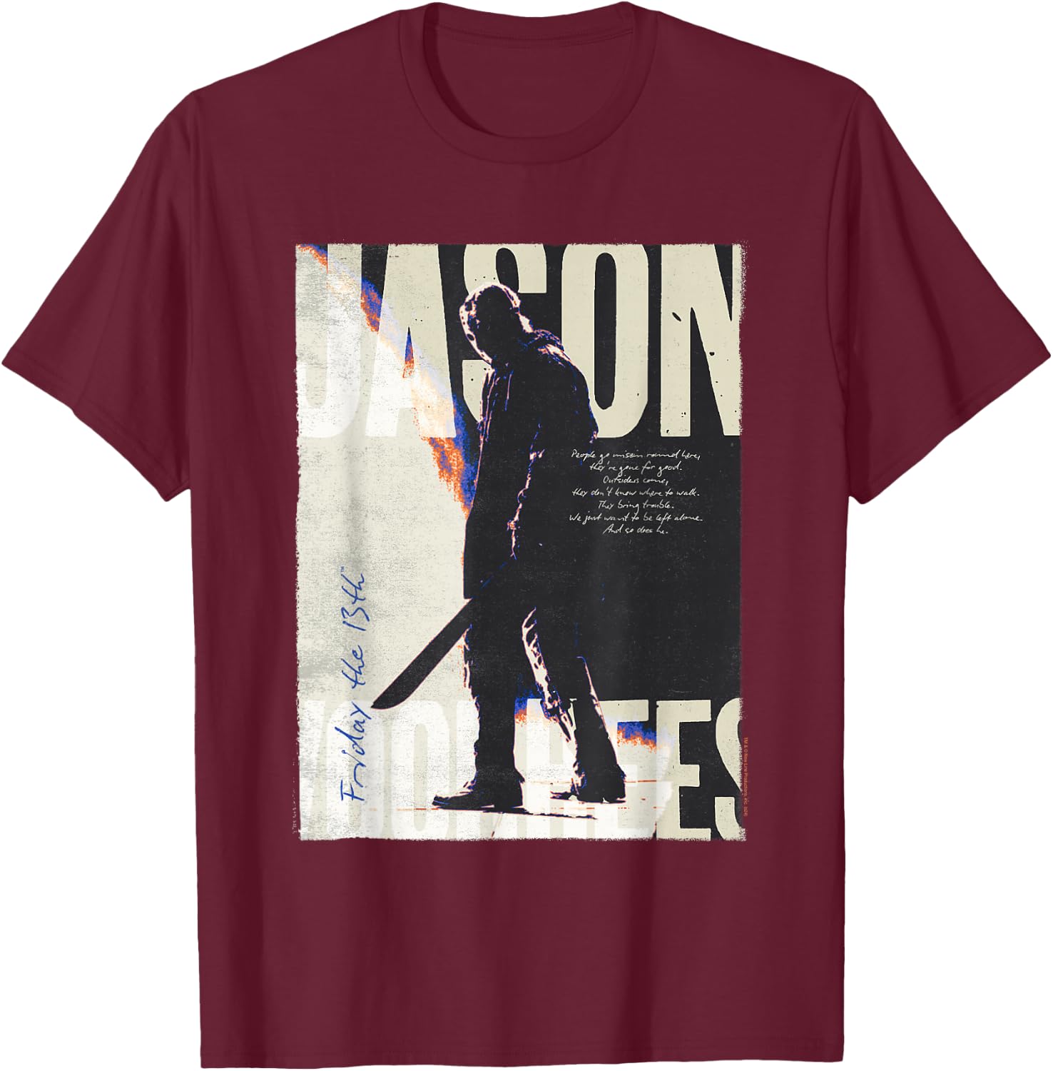 Friday The 13th Vintage Jason Voorhees T-Shirt - T-Shirt | Maroon