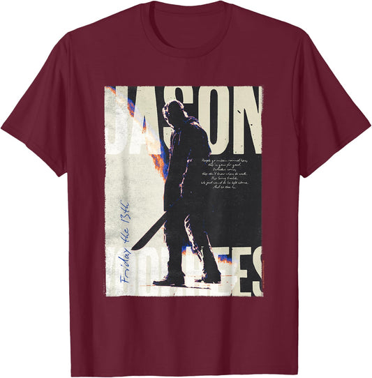 Friday The 13th Vintage Jason Voorhees T-Shirt - T-Shirt | Maroon