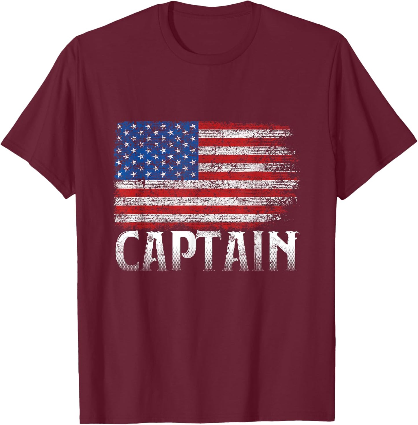 American Flag 4th Of July Decorations For Boat Captain Owner Women Kids Men T-Shirt - T-Shirt | Maroon