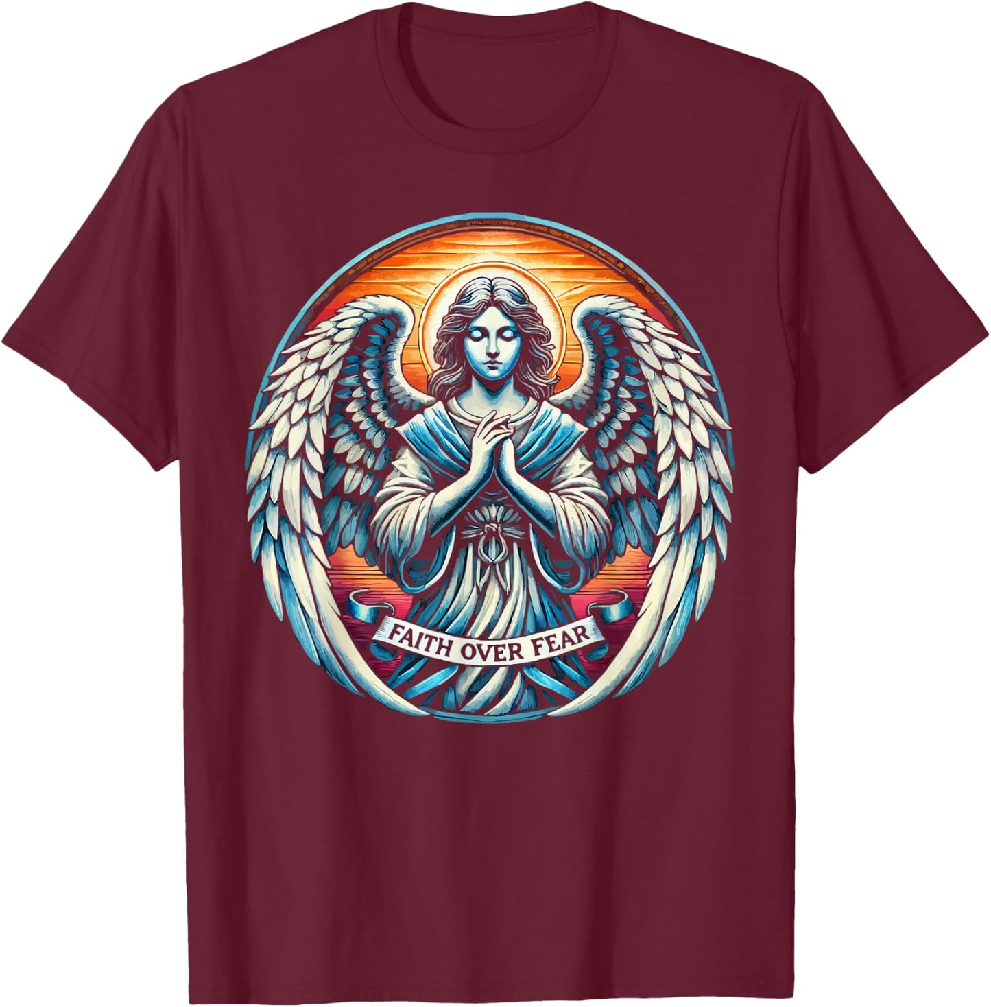 Archangel Gabriel Catholic Christianity Guardian Angel T-Shirt - T-Shirt | Maroon