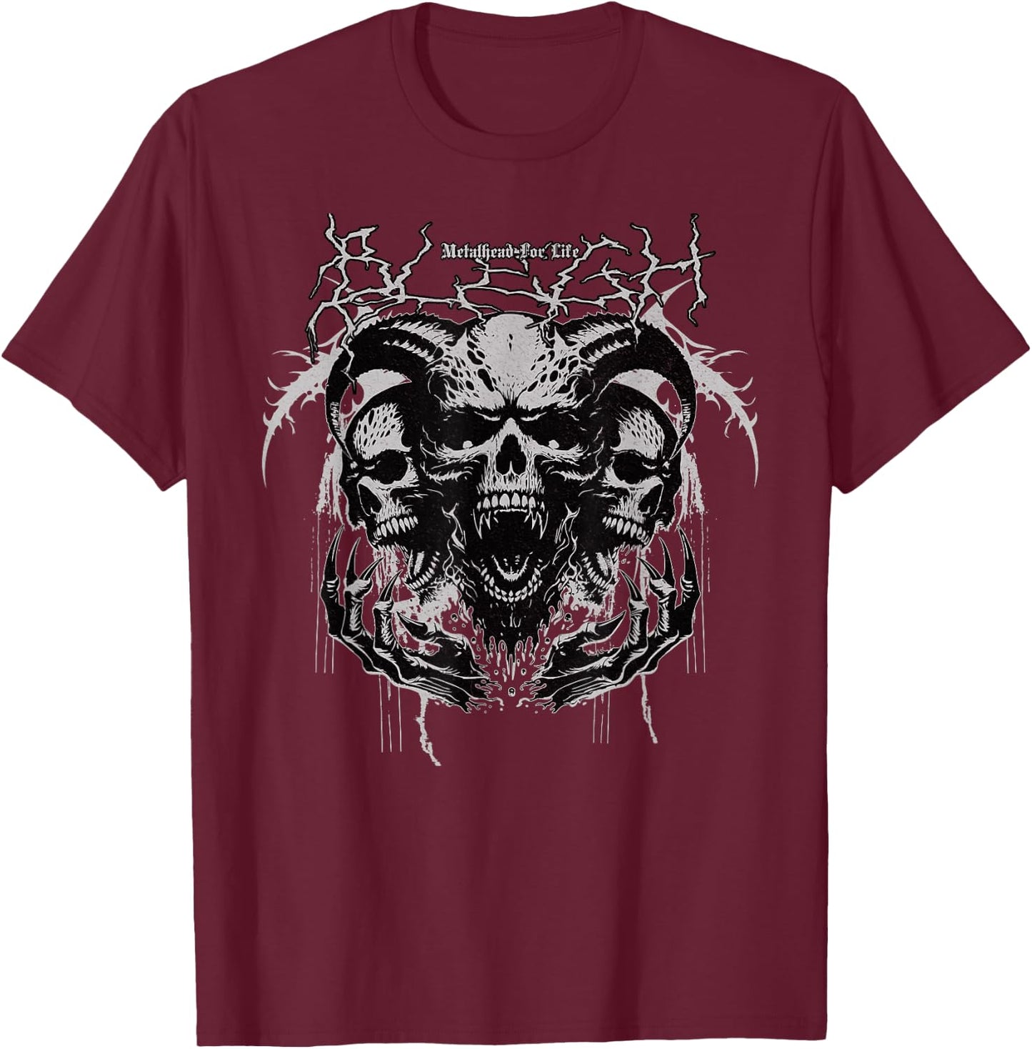 Heavy Metalhead Hardcore Scream Breakdowns and Bleghs T-Shirt - T-Shirt | Maroon