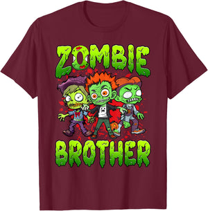Zombie Brother Halloween Costume Family Matching T-Shirt - T-Shirt | Maroon