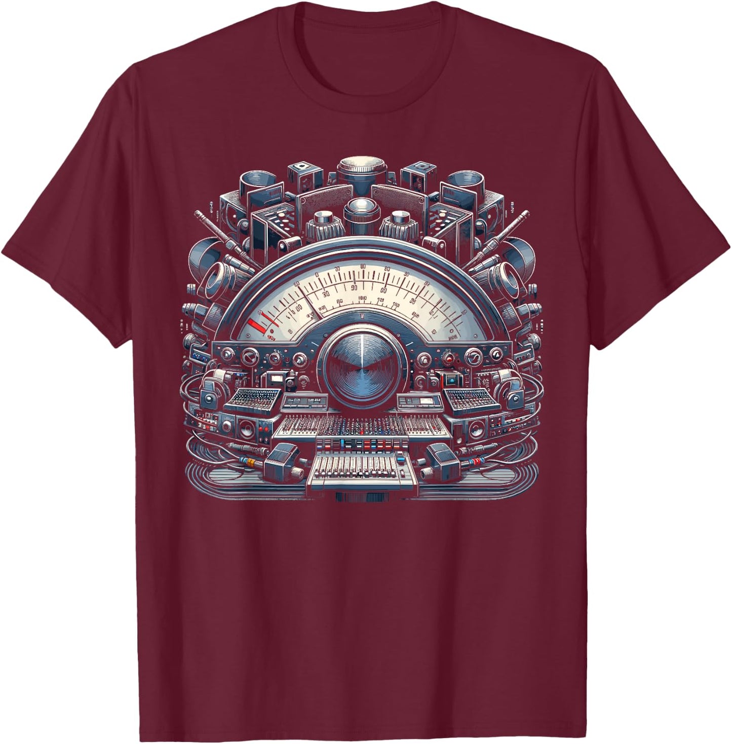 VU Meter Audiopile Analog Music Sound Engineer T-Shirt - T-Shirt | Maroon