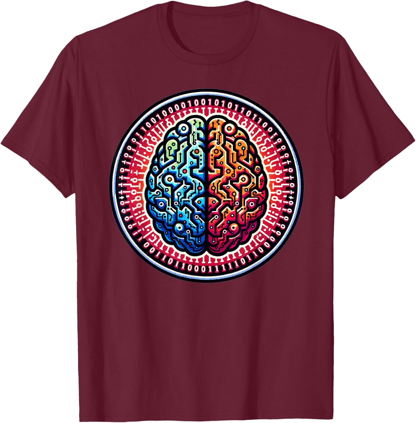 AI Engineer Software And Artificial Intelligence Brain T-Shirt - T-Shirt | Maroon