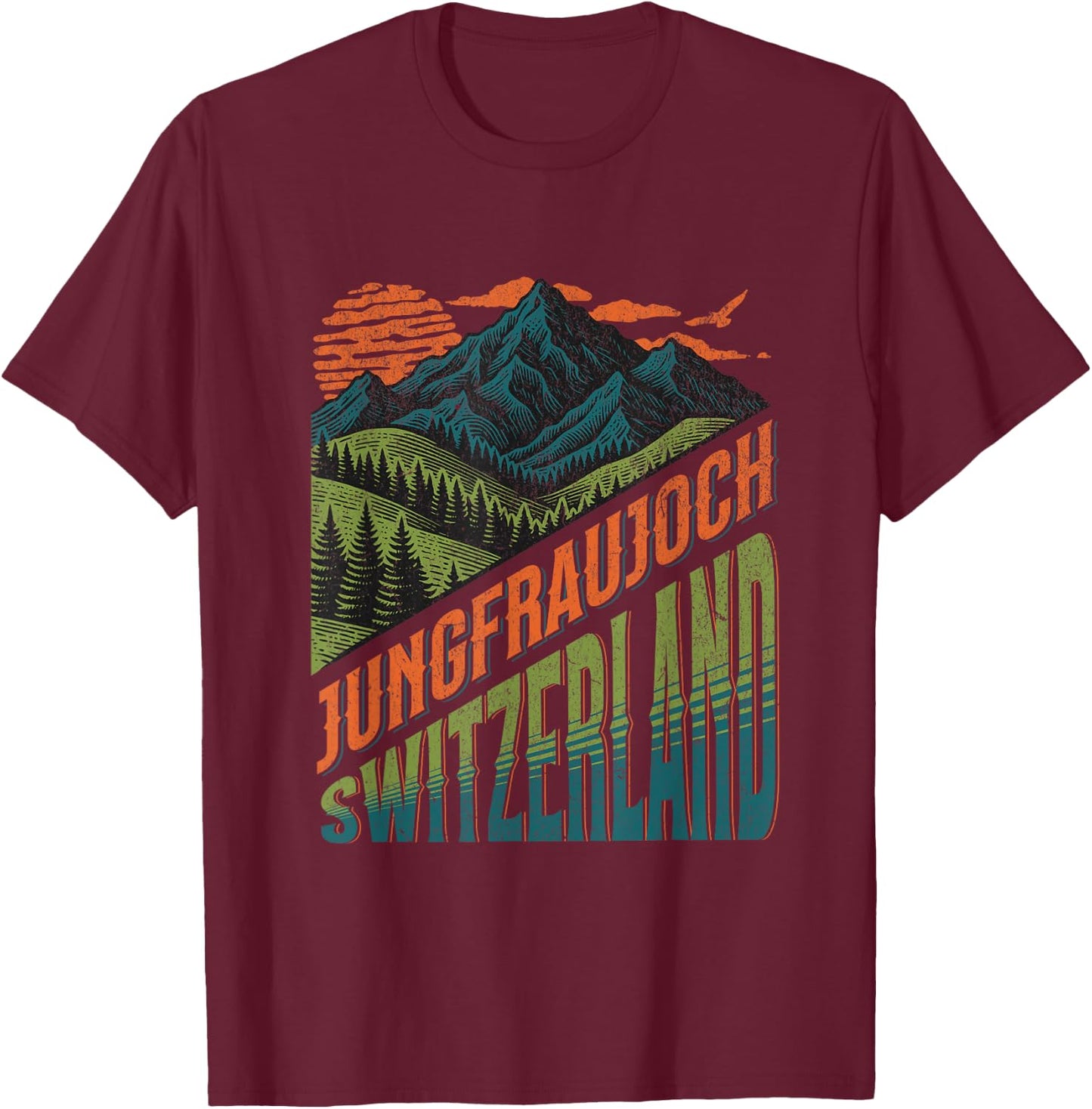 Switzerland Jungfraujoch Souvenir / Jungfraujoch T-Shirt - T-Shirt | Maroon