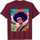 Afro-American Samurai Anime Manga Fighter Japanese Graphic T-Shirt - T-Shirt | Maroon