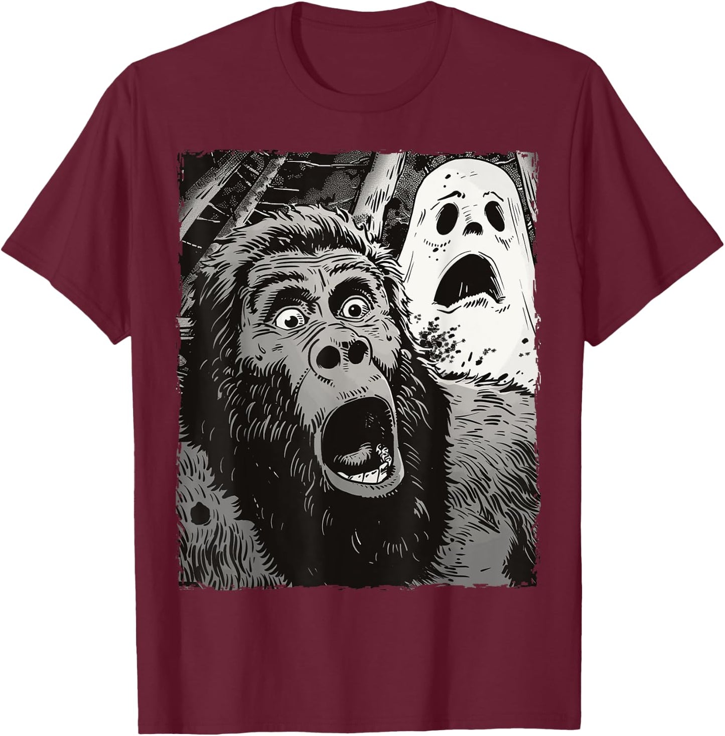 Funny Bigfoot Sasquatch Halloween T-Shirt - T-Shirt | Maroon