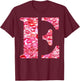 Back Print Only - Lipstick Kisses For Boyfriend Letter E T-Shirt - T-Shirt | Maroon