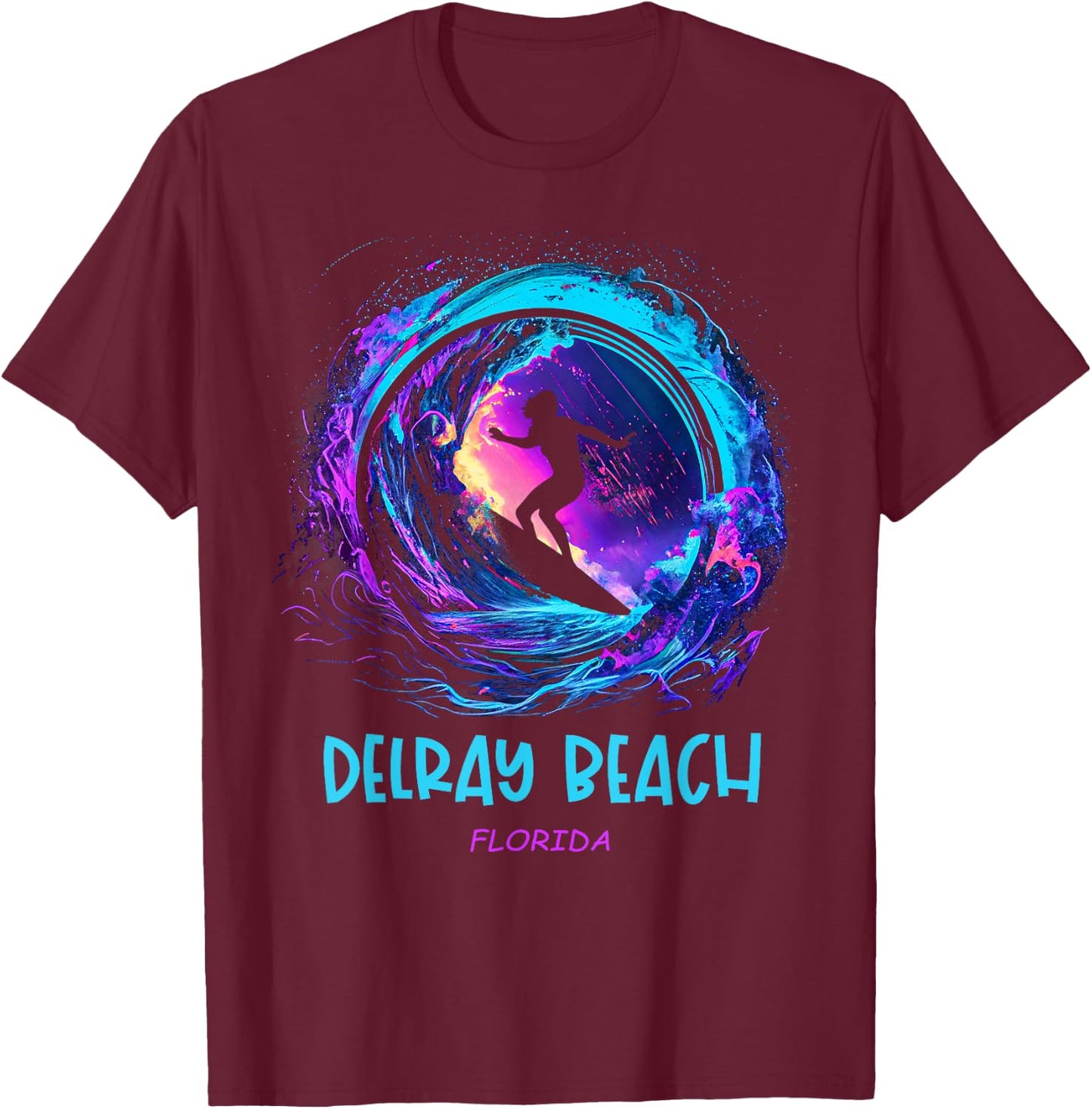 Delray Beach Florida Women Kids T-Shirt - T-Shirt | Maroon