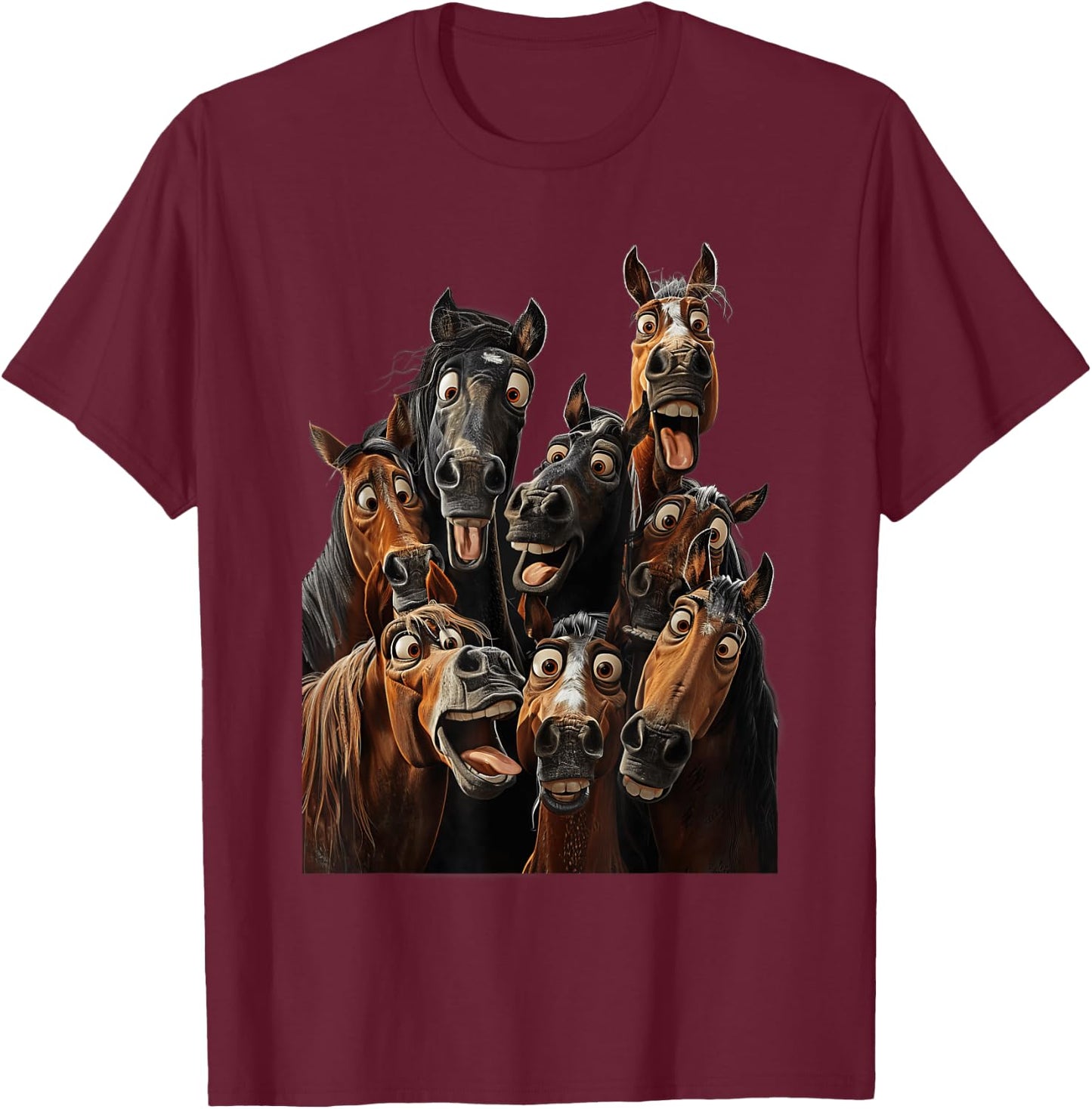 Crazy Horses T-Shirt - T-Shirt | Maroon