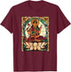 Saraswati Stained Glass T-Shirt - T-Shirt | Maroon