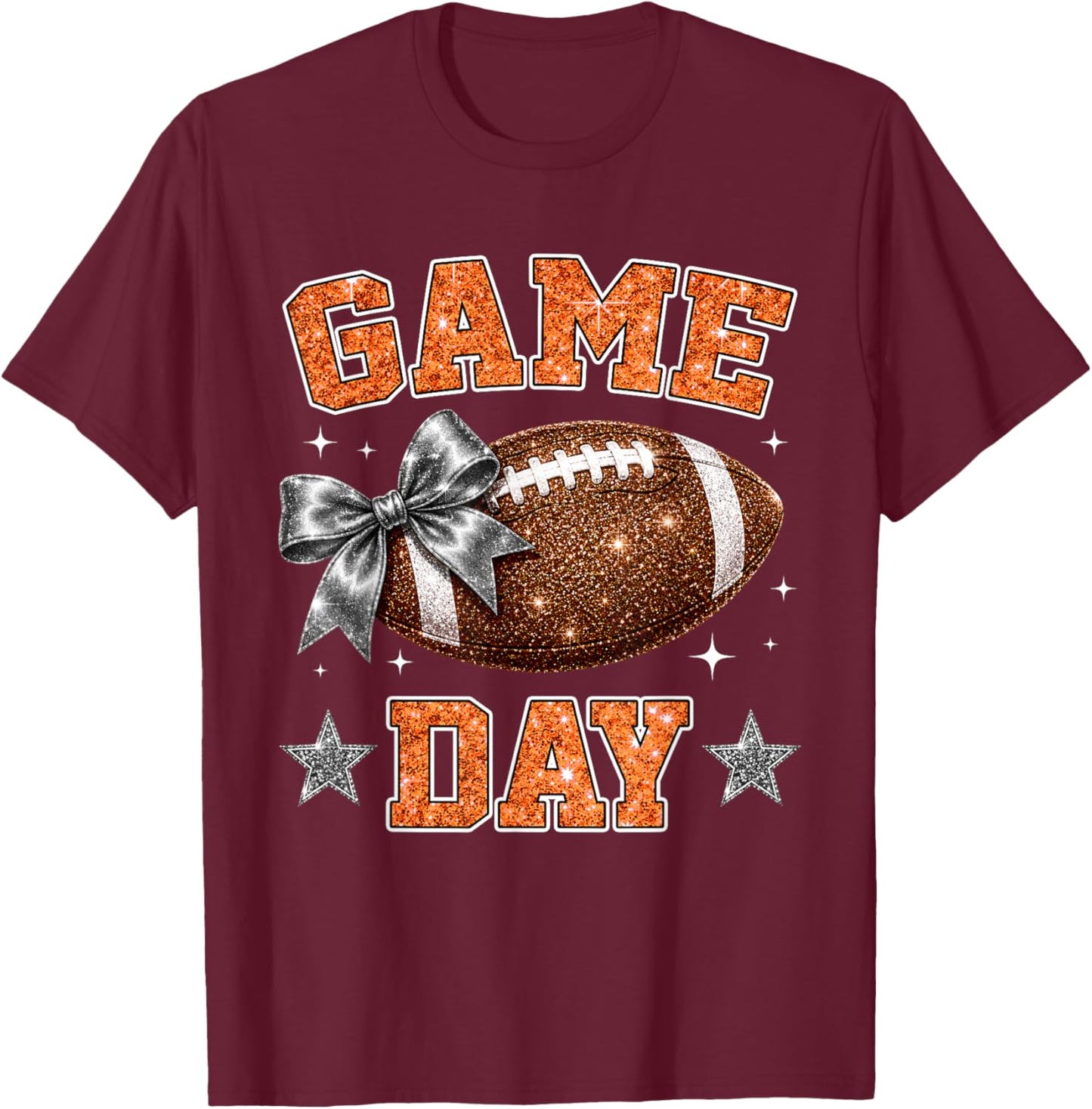On Gameday Football We Wear Orange and Black Sports Spirit T-Shirt - T-Shirt | Maroon