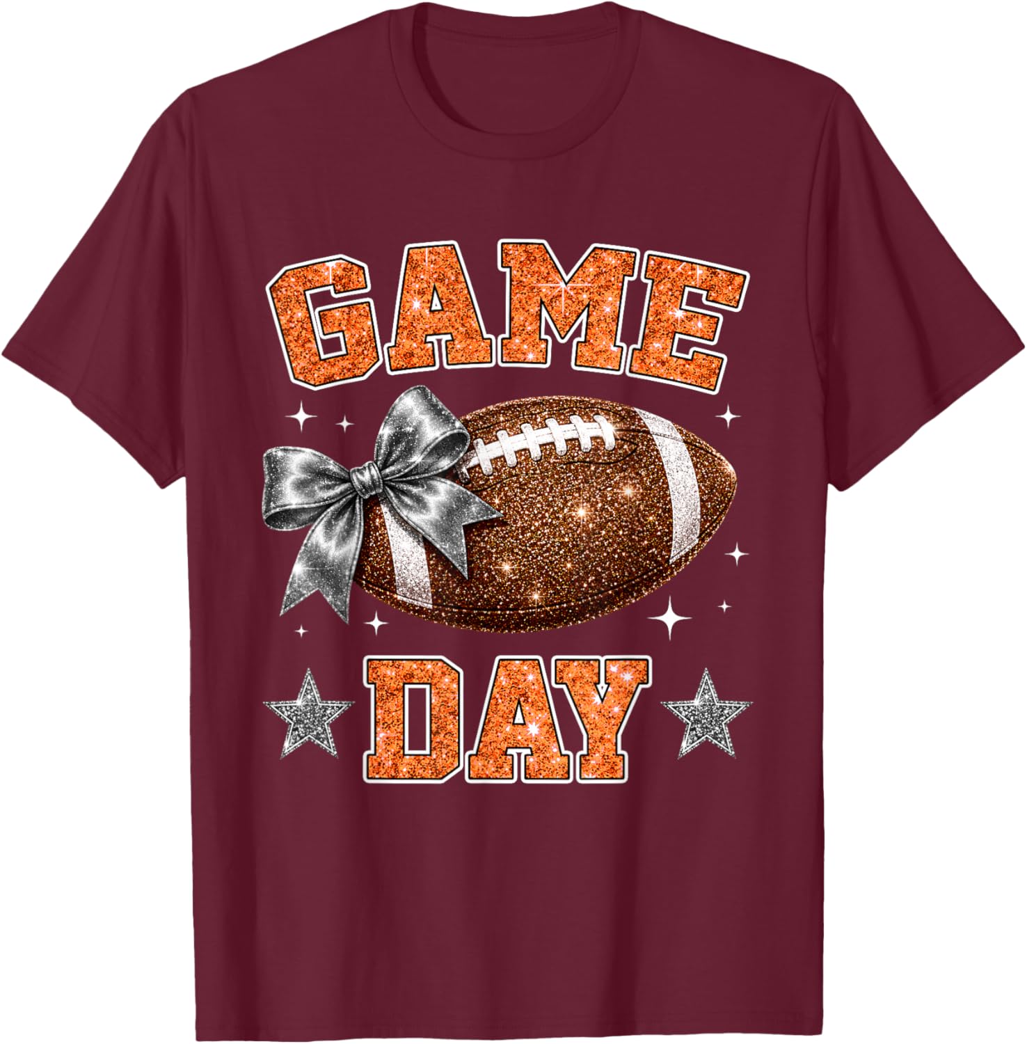 On Gameday Football We Wear Orange and Black Sports Spirit T-Shirt - T-Shirt | Maroon