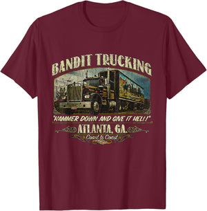 Huiibao Funny The Bandit Retro Trucking 1977 T-Shirt - T-Shirt | Maroon