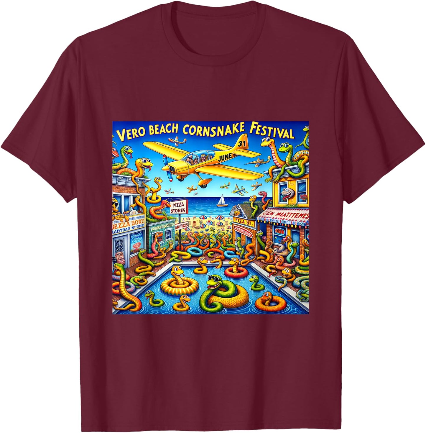2024 Vero Beach Corn Snake Festival Men Women Kids T-Shirt - T-Shirt | Maroon