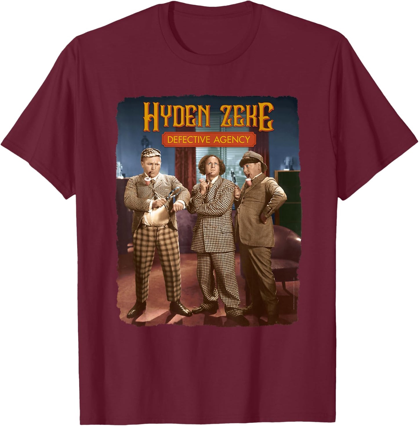 The Three Stooges - Hyden Zeke Defective Detectives T-Shirt - T-Shirt | Maroon