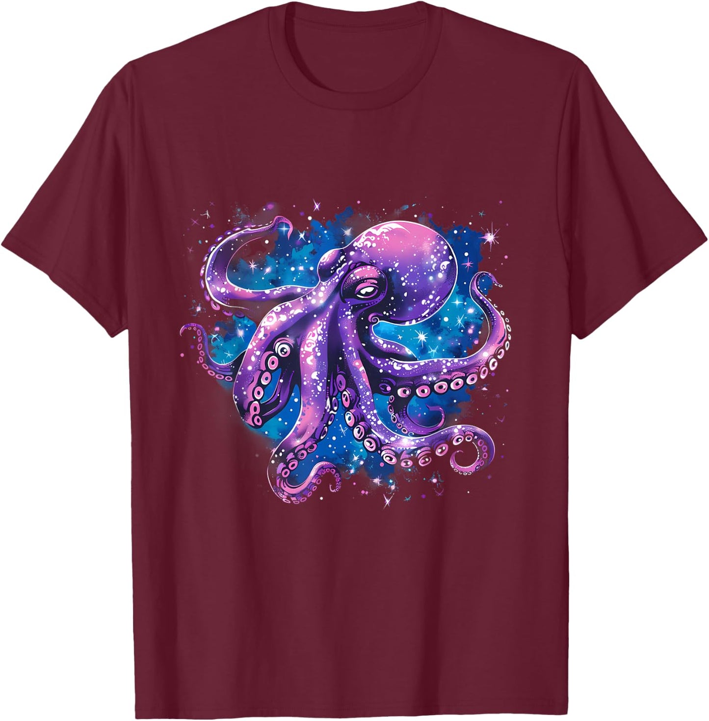 Octopus Motif Sea Ocean Octopus Ocean Sea Animal Lover T-Shirt - T-Shirt | Maroon