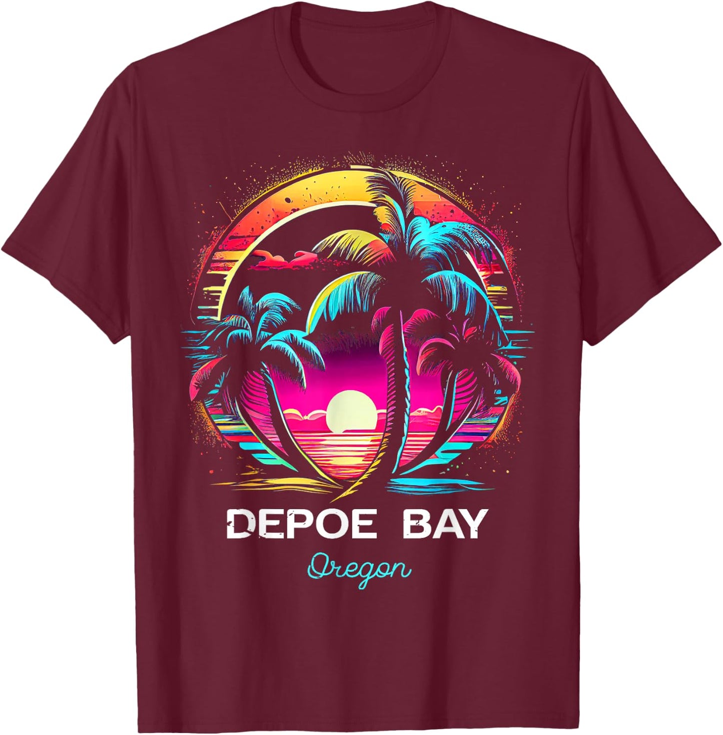 Depoe Bay Oregon T-Shirt - T-Shirt | Maroon