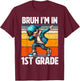 Bruh I'm in 1st Grade Student First Grade Dabbing Boy T-Shirt - T-Shirt | Maroon