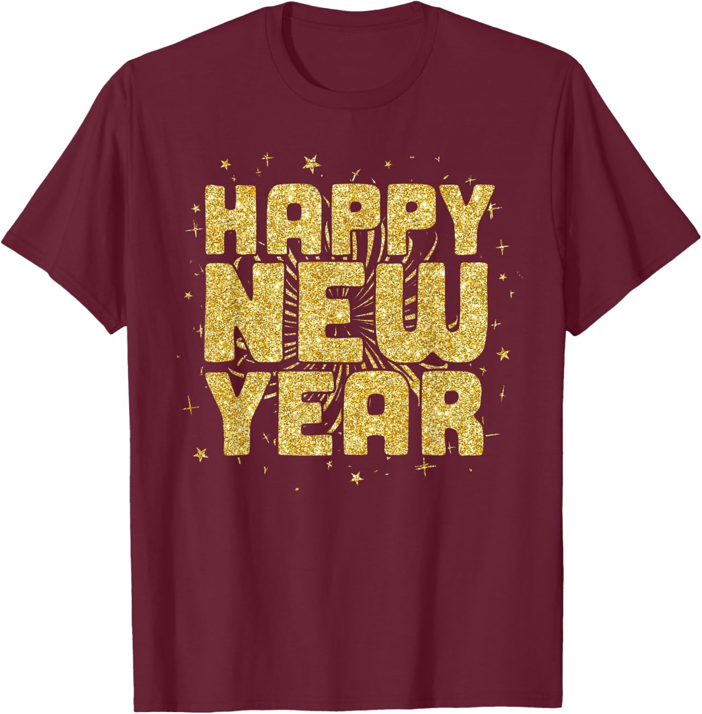 Happy New Year 2026 New Years Eve Party Countdown Fireworks T-Shirt - T-Shirt | Maroon