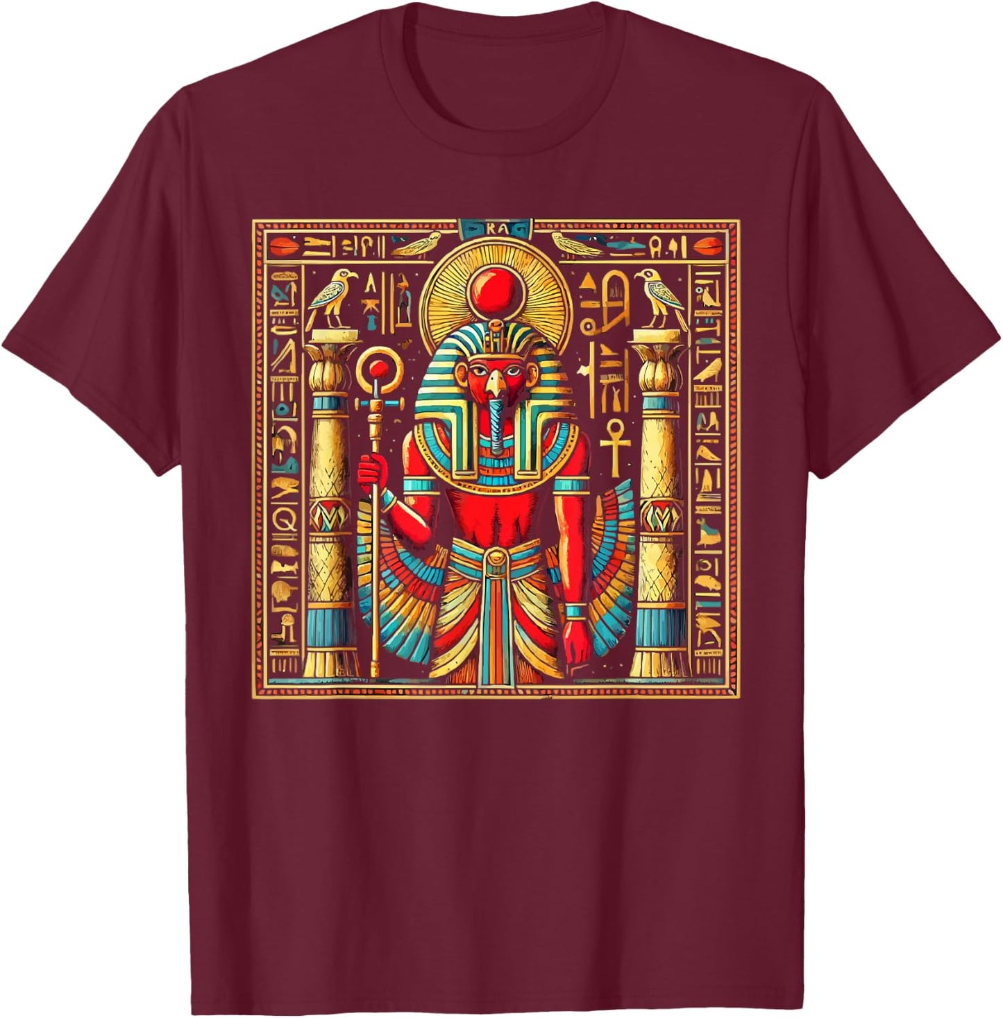 Thoth Egyptian God Egyptian Mythology Pyramid Ancient Egypt T-Shirt - T-Shirt | Maroon