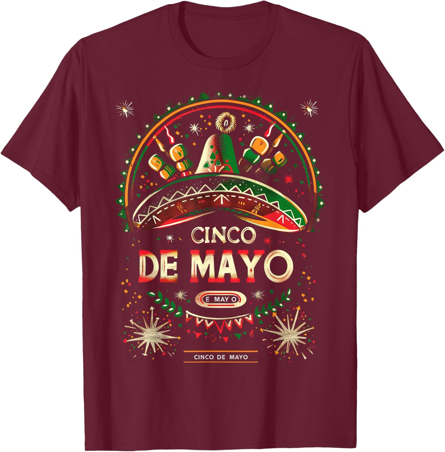 Cinco De Mayo 2024 T-Shirt - T-Shirt | Maroon