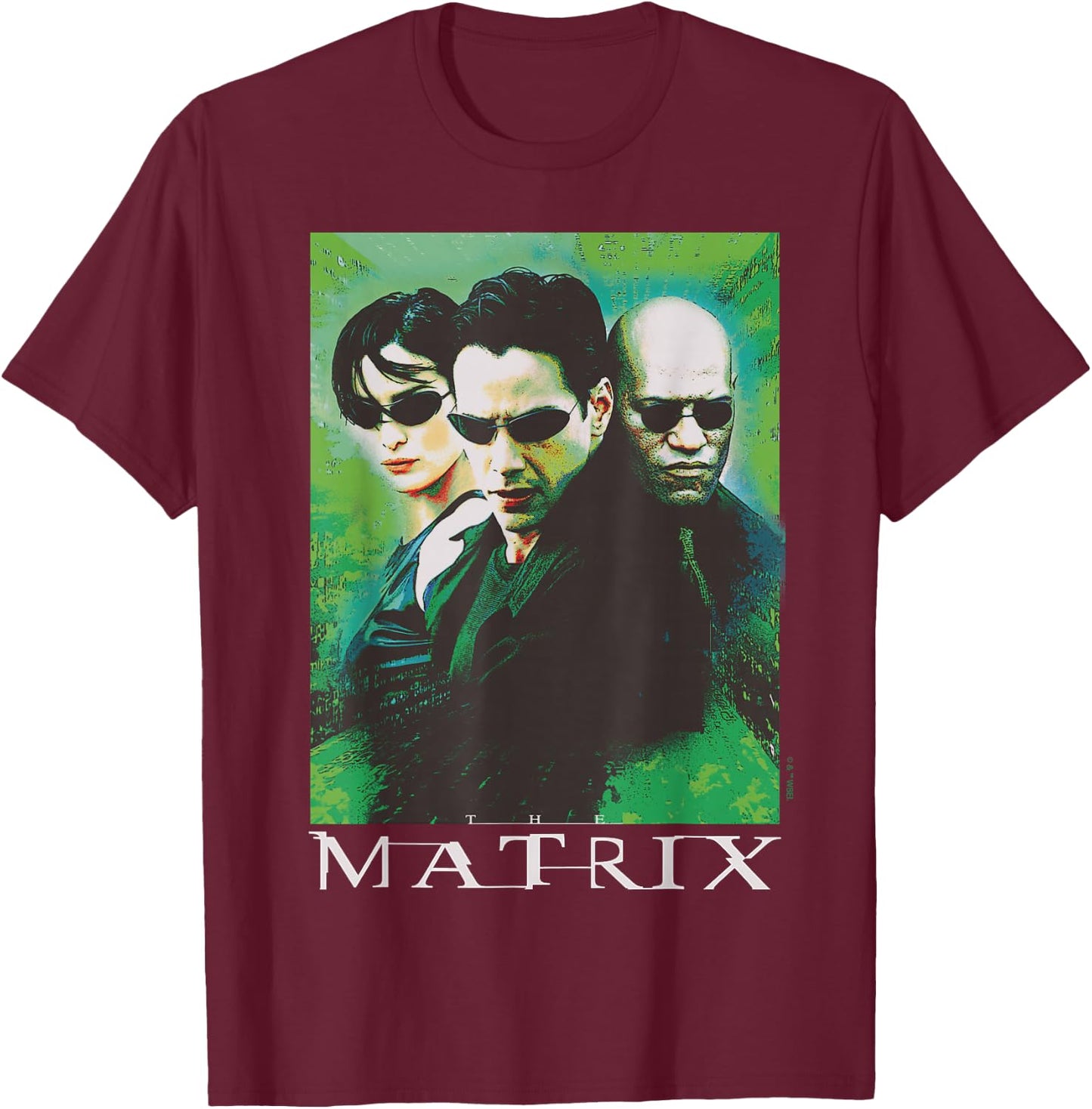 The Matrix - Neo Trinity Morpheus Character Group T-Shirt - T-Shirt | Maroon