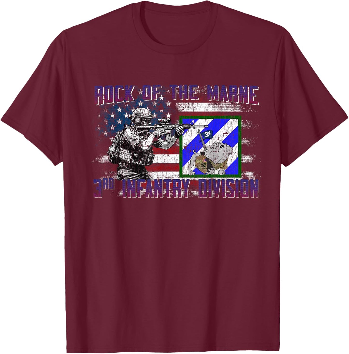 3rd Infantry Division 3ID Rock of the Marne Fort Stewart T-Shirt - T-Shirt | Maroon