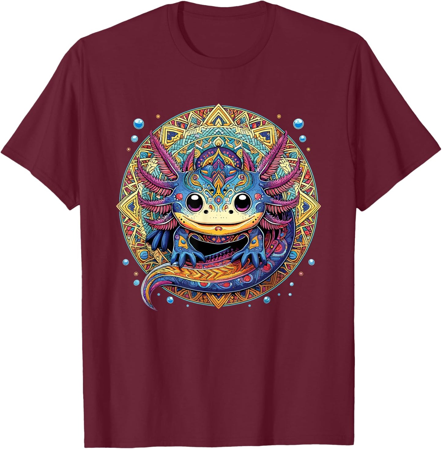 Axolotl Maya Aztec Axolot T-Shirt - T-Shirt | Maroon