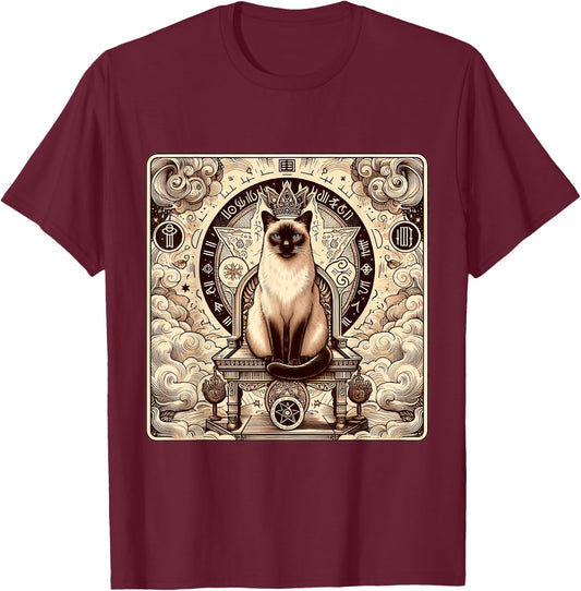 Siamese Cat tarot card Women T-Shirt - T-Shirt | Maroon