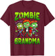 Zombie Grandma Halloween Costume Family Matching , Small, Black T-Shirt - T-Shirt | Maroon