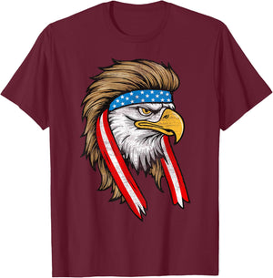4th Of July America USA Flag Eagle Patriotic Men Women Kids T-Shirt - T-Shirt | Maroon