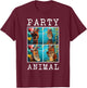 Horses Face Colorful Farm Animal Party Hat Horse Farming T-Shirt - T-Shirt | Maroon