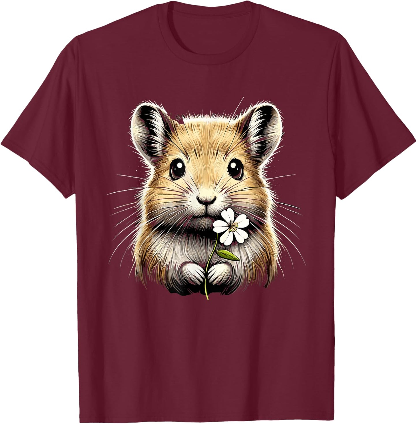 Adorable American Pika Habitat And Conservation Design T-Shirt - T-Shirt | Maroon