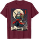 Pitbull Dog Samurai Japanese Retro Ukiyo-e Warrior T-Shirt - T-Shirt | Maroon