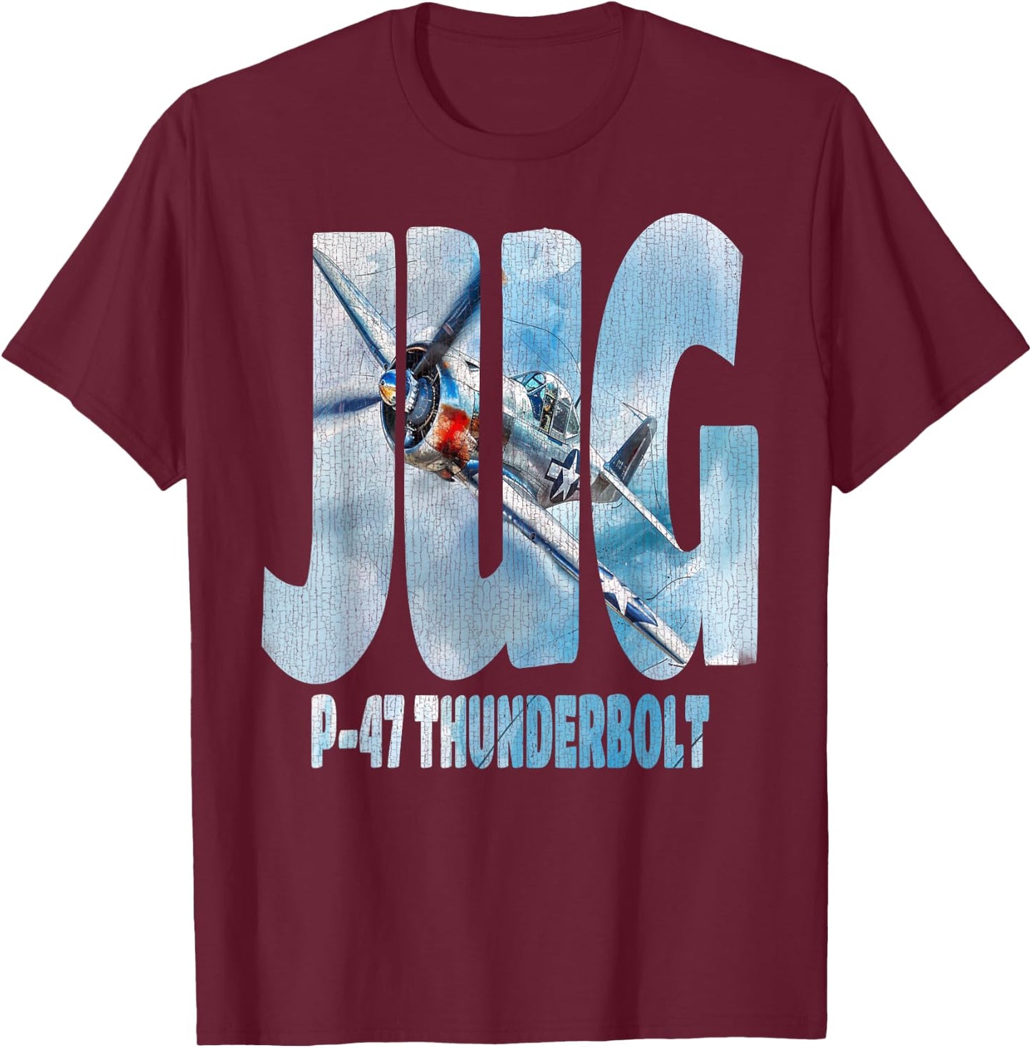 P:-47 Thunderbolt WW2 American Warbird Aviation Hobbyist T-Shirt - T-Shirt | Maroon
