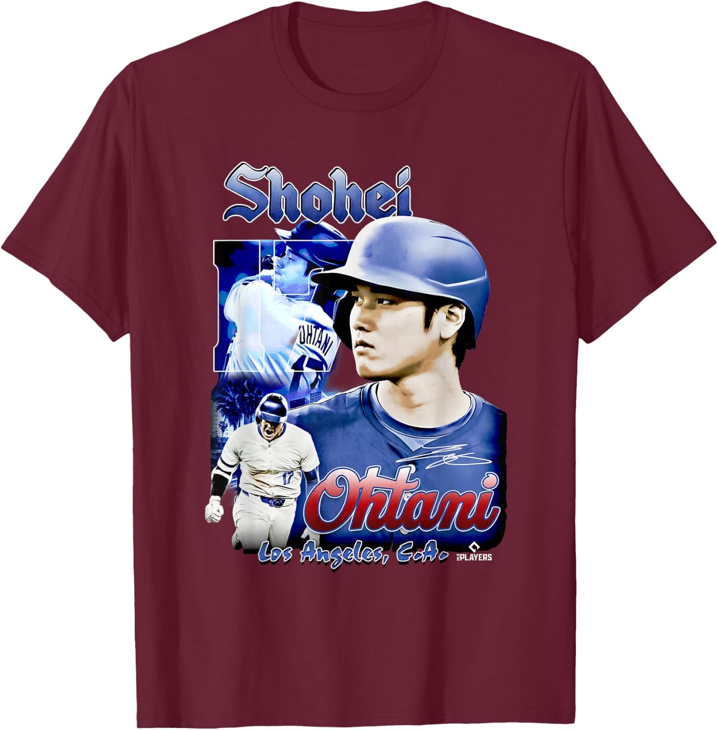 Shohei Ohtani | Los Angeles Baseball Players | MLBOHT7002 T-Shirt - T-Shirt | Maroon