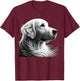 Majestic White English Cream Golden Retriever Sketch Devine T-Shirt - T-Shirt | Maroon