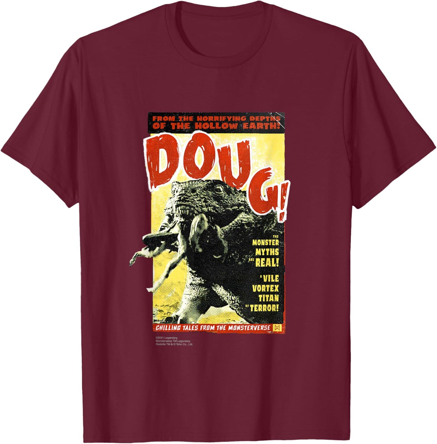 Godzilla vs Kong - Doug! retro poster T-Shirt - T-Shirt | Maroon
