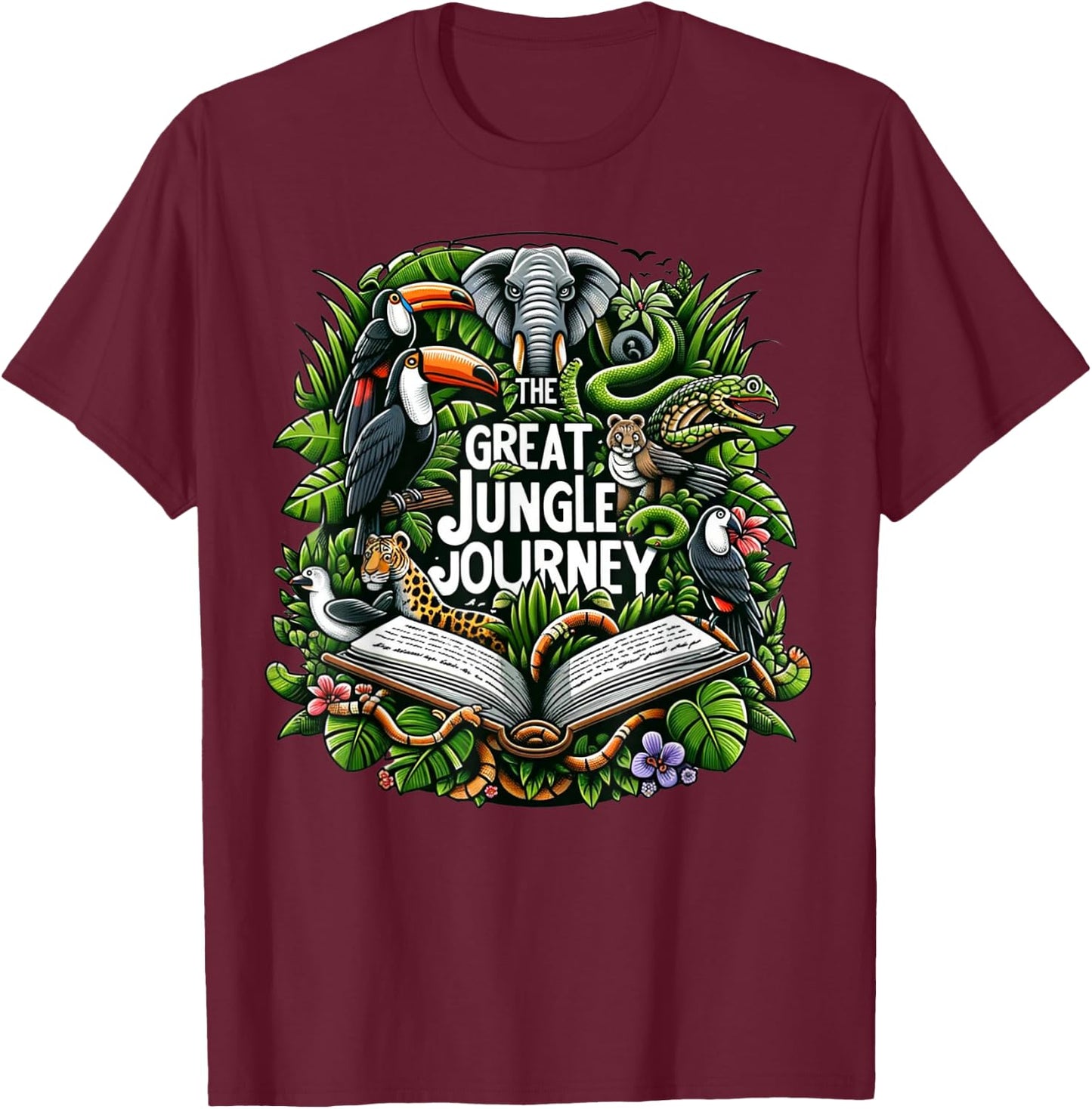 Jungle Journey VBS 2024 Vacation Bible School Summer Camp T-Shirt - T-Shirt | Maroon