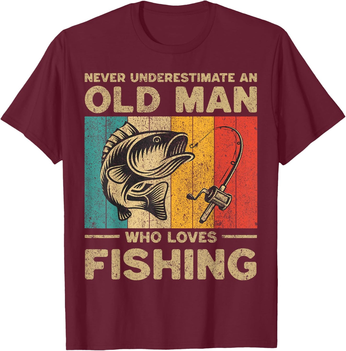 Funny Vintage Fishing Jokes Fisherman Bass Fish T-Shirt - T-Shirt | Maroon
