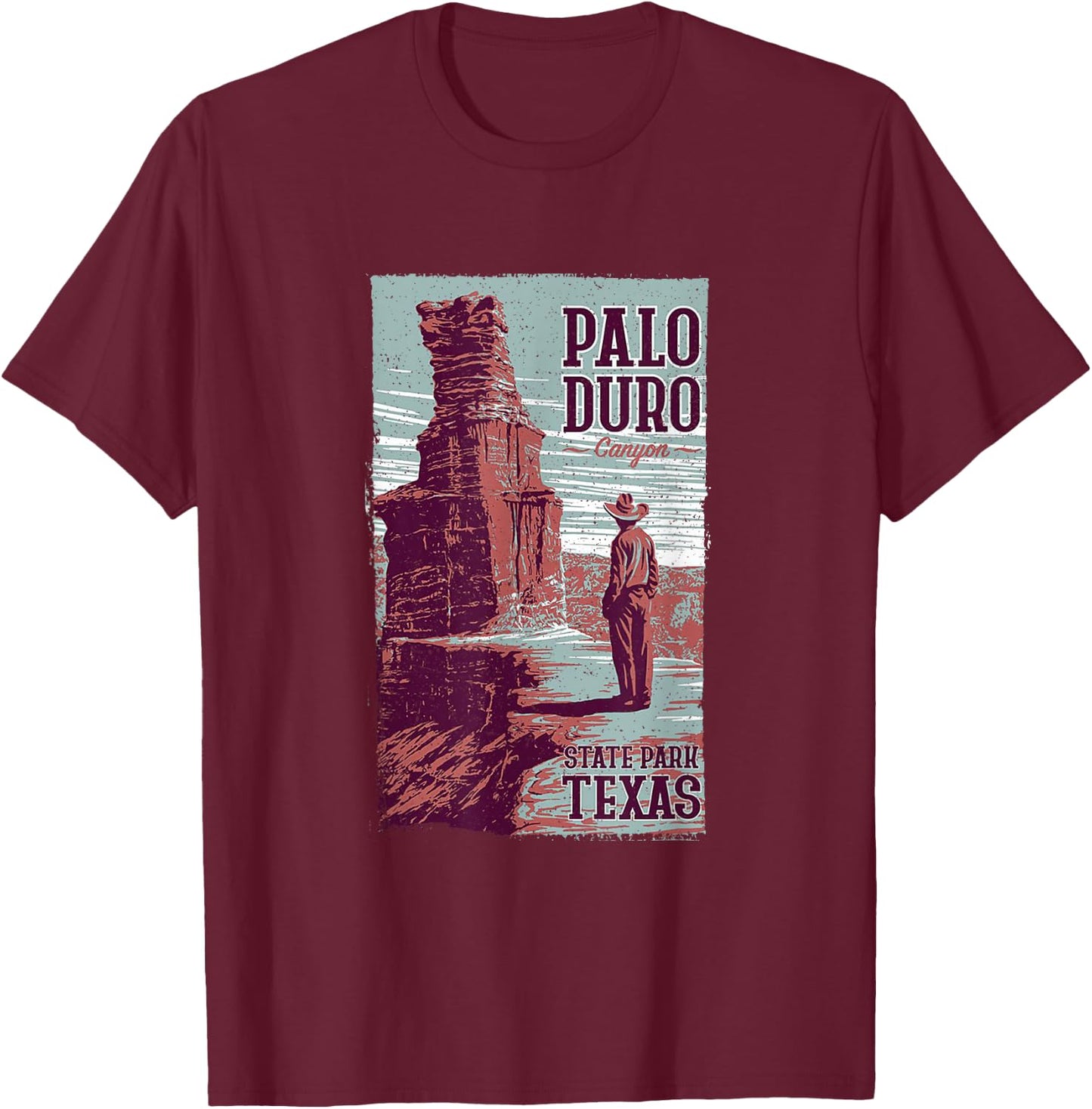 Vintage Palo Duro Canyon State Park Texas Hiking Souvenir T-Shirt - T-Shirt | Maroon