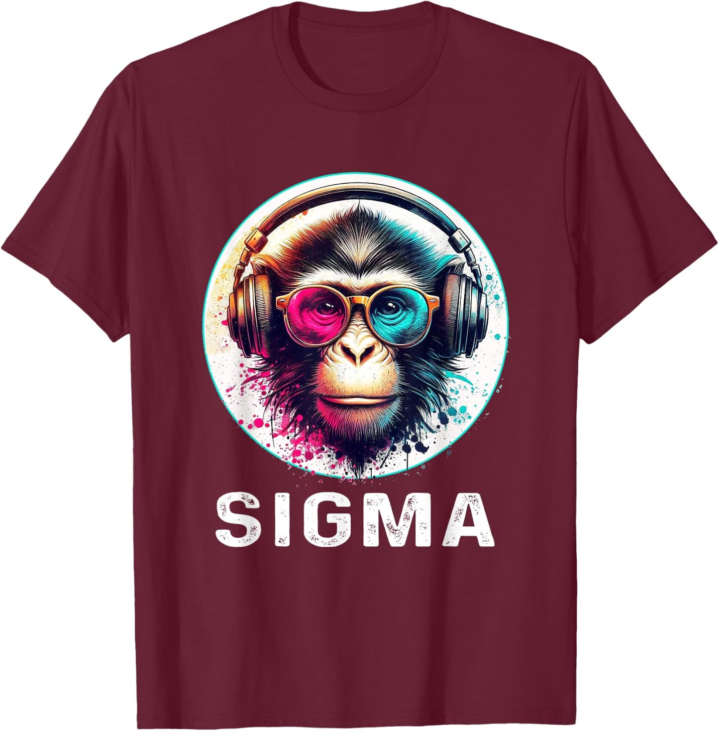 Sigma Meme Shirts Ironic Meme Shirt Monkey Sigma Shirt Meme T-Shirt - T-Shirt | Maroon