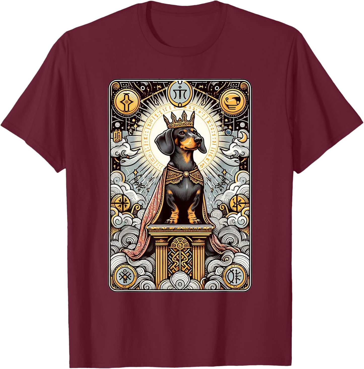 Dachshund tarot card T-Shirt - T-Shirt | Maroon