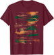 Green Orange Black Brushstrokes Graphic T-Shirt - T-Shirt | Maroon