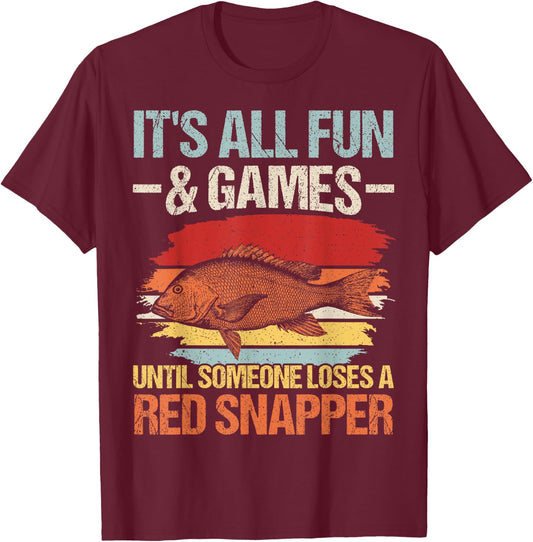 Deep Sea Fishing Red Snapper Design for a Red Snapper fan T-Shirt - T-Shirt | Maroon