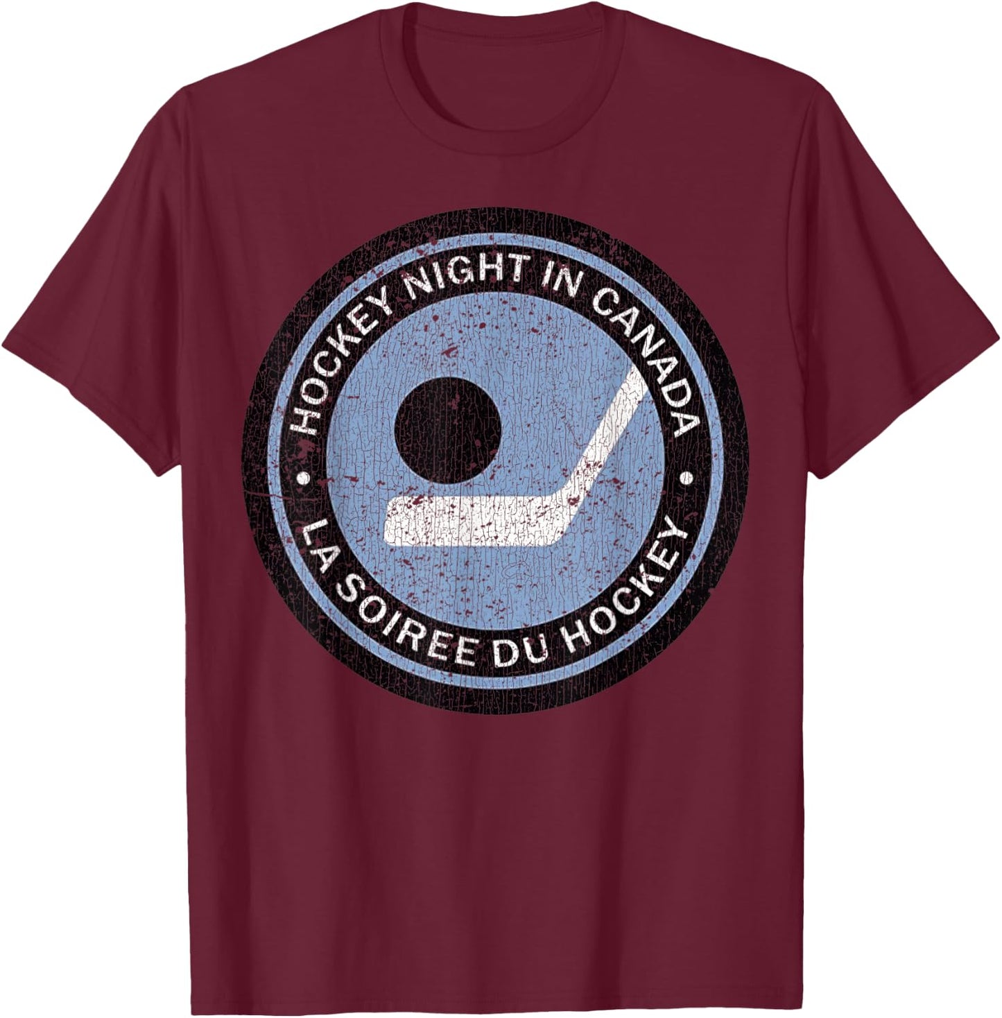 Vintage Hockey Night in Canada Hockey Player Classic Team T-Shirt - T-Shirt | Maroon