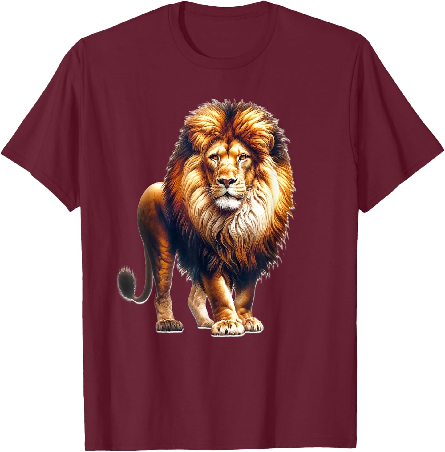 Lion Majestic Kingly T-Shirt - T-Shirt | Maroon