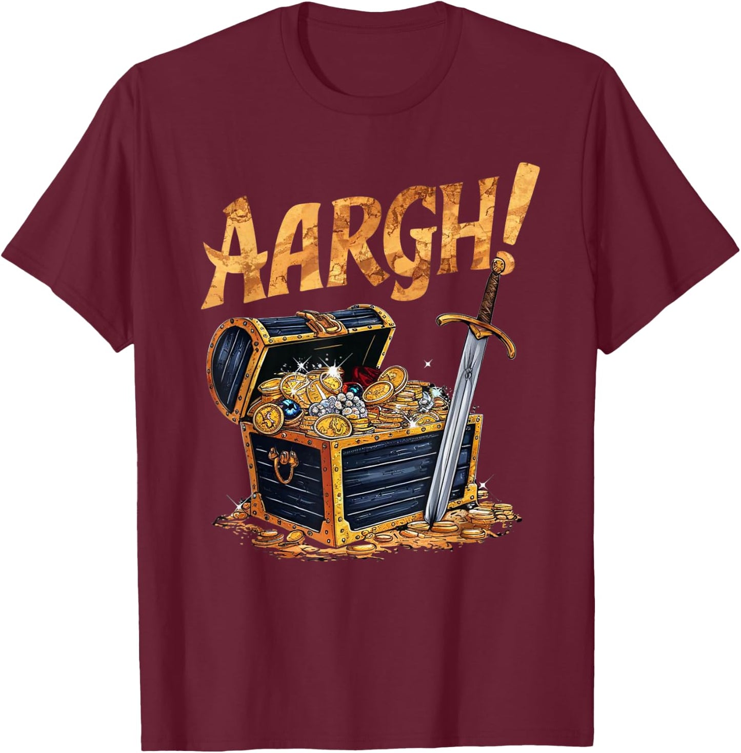 Pirate Treasure 'Aargh!' for Talk Like a Pirate Day T-Shirt - T-Shirt | Maroon